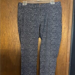 Lightweight Navy and White Tweed Pants. Slit-style back pockets. Straight-leg.